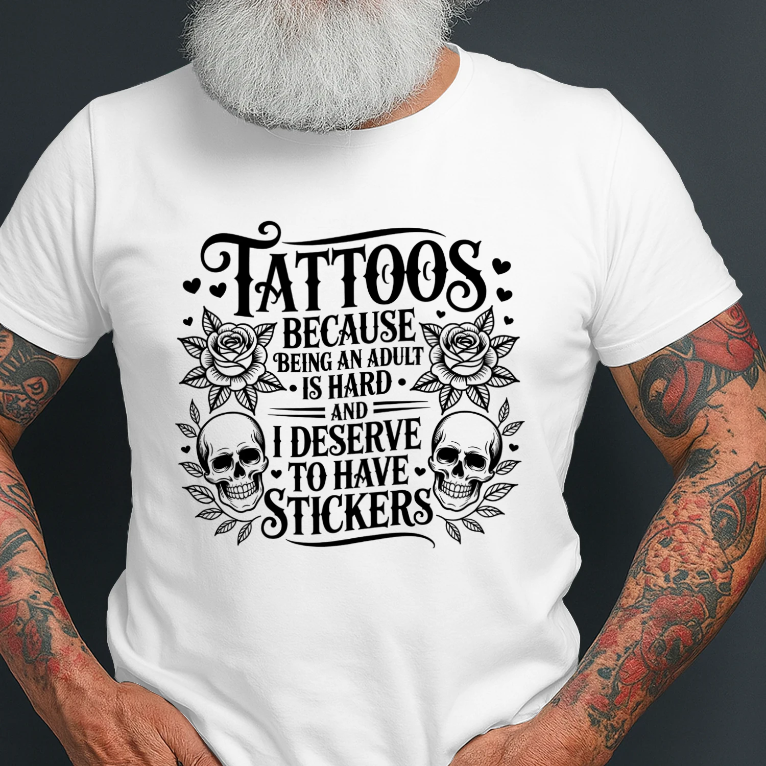 Tattoos Gift Tattoos Because Being an Adult Is Hard Quote – Funny Shirt Design 