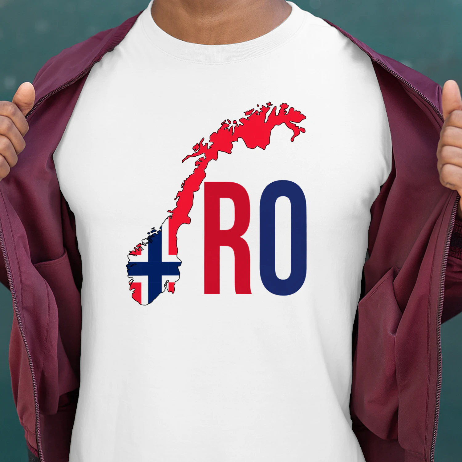 RO Norway Norwegian Flag Row PNG  Design, Red Norway Pride Graphic for Men, Women & Kids, 