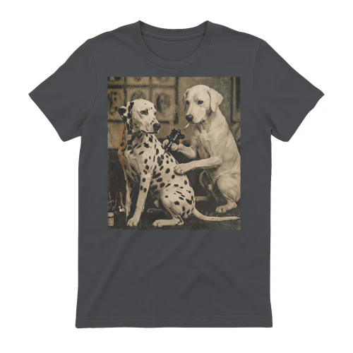 Retro dalmatian dog tattoo artist