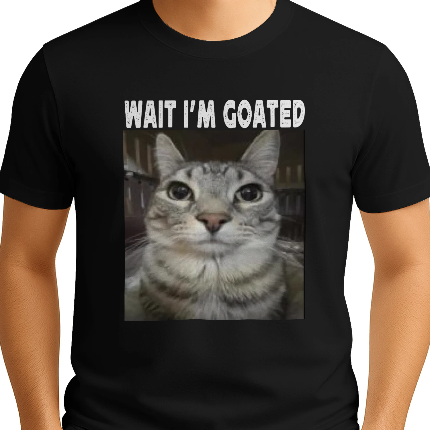 Wait I'm Goated cat humor Meme I'm Goated Funny Cat Meme Classic Unisex T-shirt
