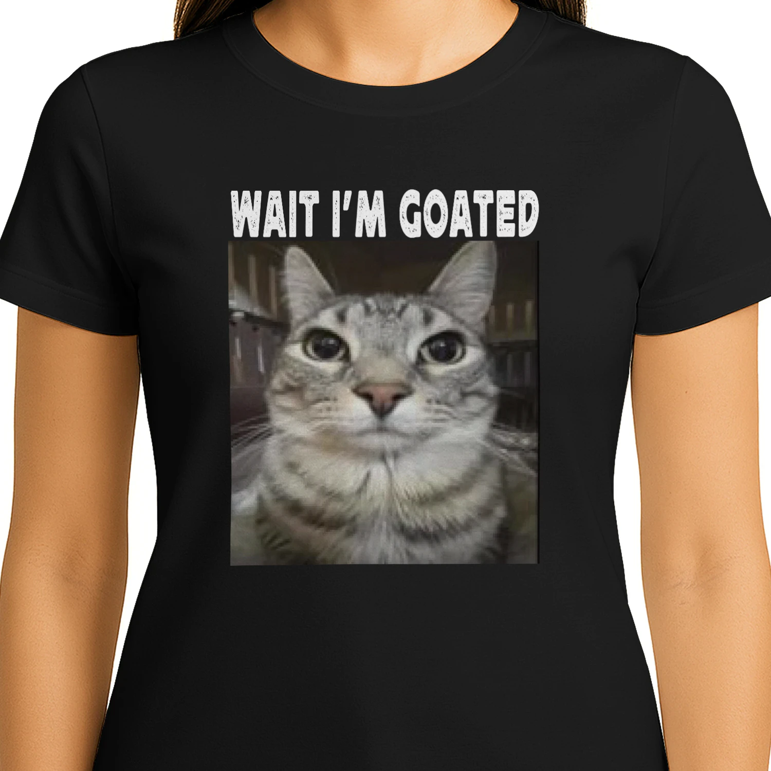 Wait I'm Goated cat humor Meme I'm Goated Funny Cat Meme Classic Unisex T-shirt