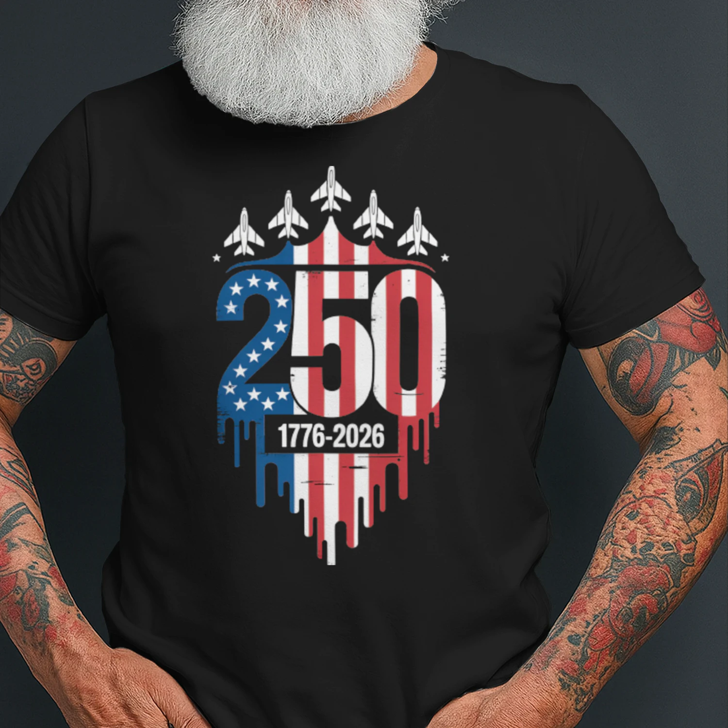 Patriot 250th Anniversary USA 1776-2026 Fighter 4th of July Classic Unisex T-shirt