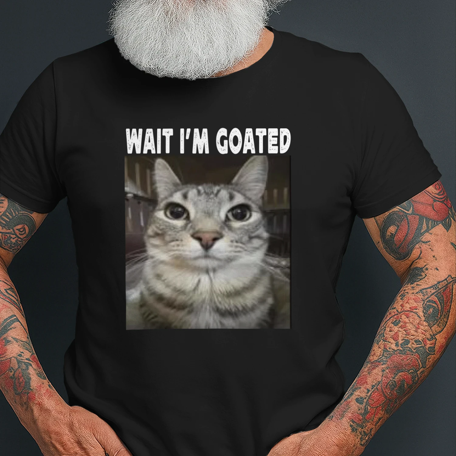 Wait I'm Goated cat humor Meme I'm Goated Funny Cat Meme Classic Unisex T-shirt