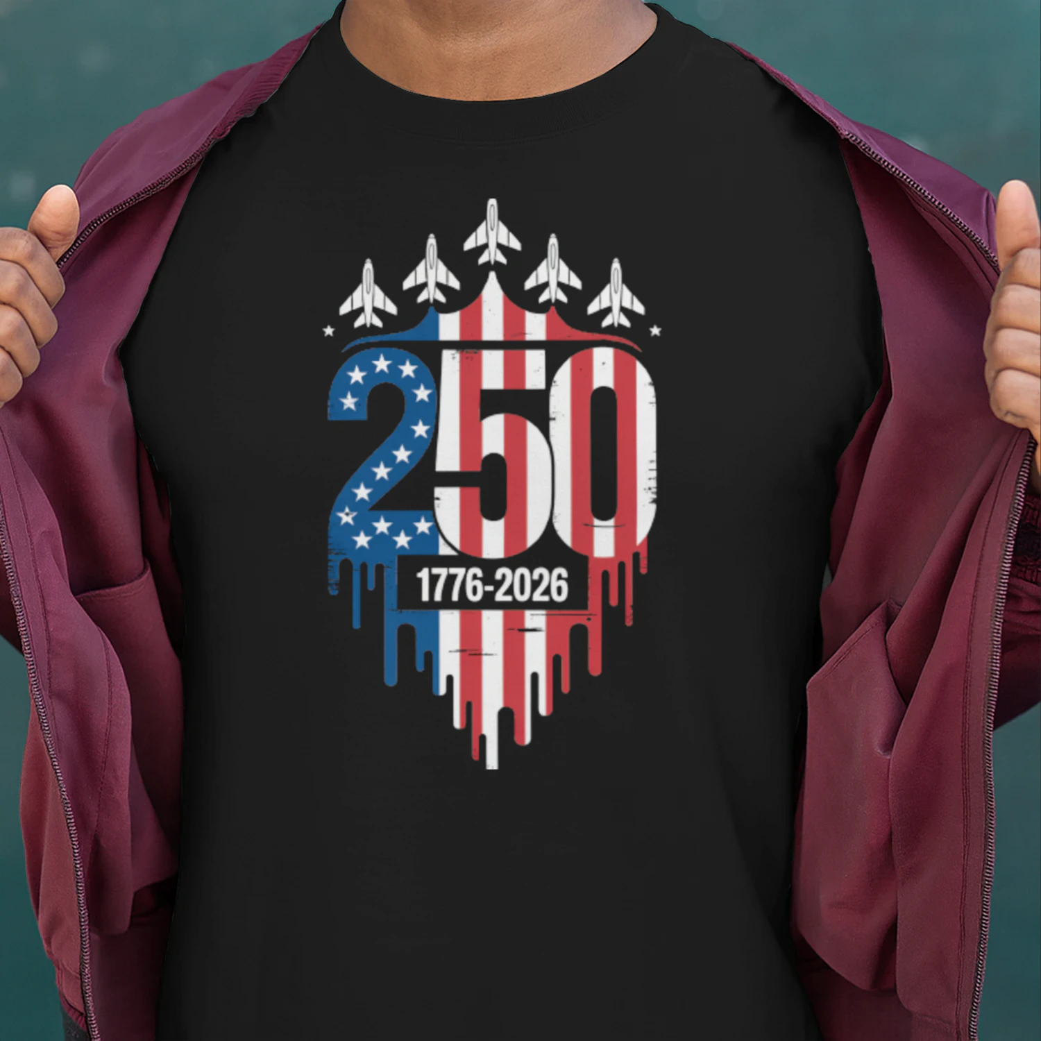 Patriot 250th Anniversary USA 1776-2026 Fighter 4th of July Classic Unisex T-shirt