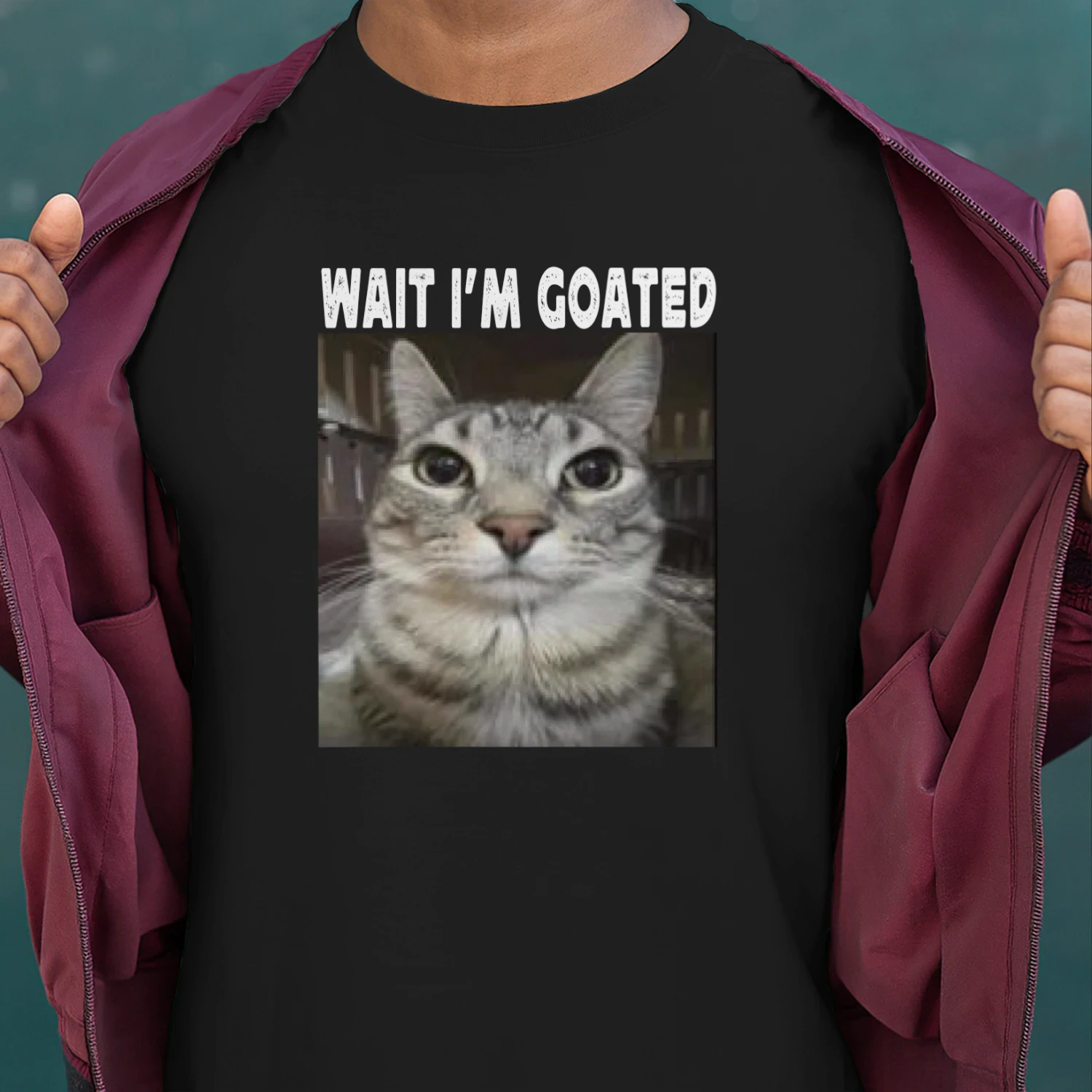 Wait I'm Goated cat humor Meme I'm Goated Funny Cat Meme Classic Unisex T-shirt