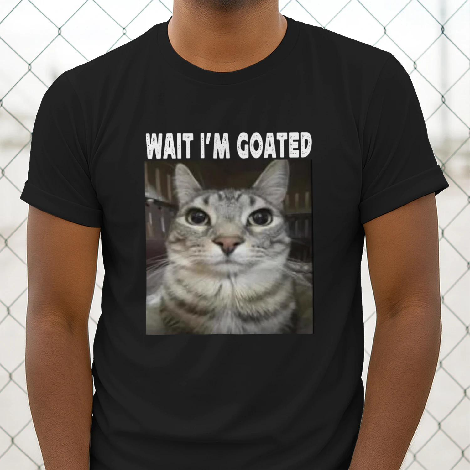 Wait I'm Goated cat humor Meme I'm Goated Funny Cat Meme Classic Unisex T-shirt