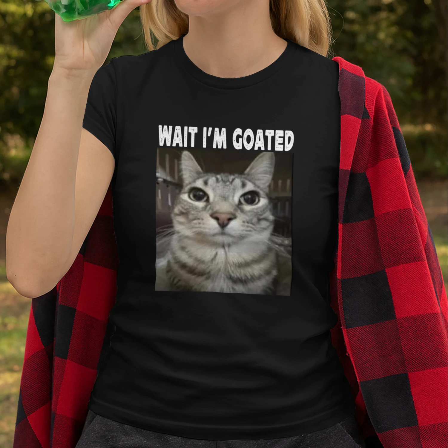 Wait I'm Goated cat humor Meme I'm Goated Funny Cat Meme Classic Unisex T-shirt