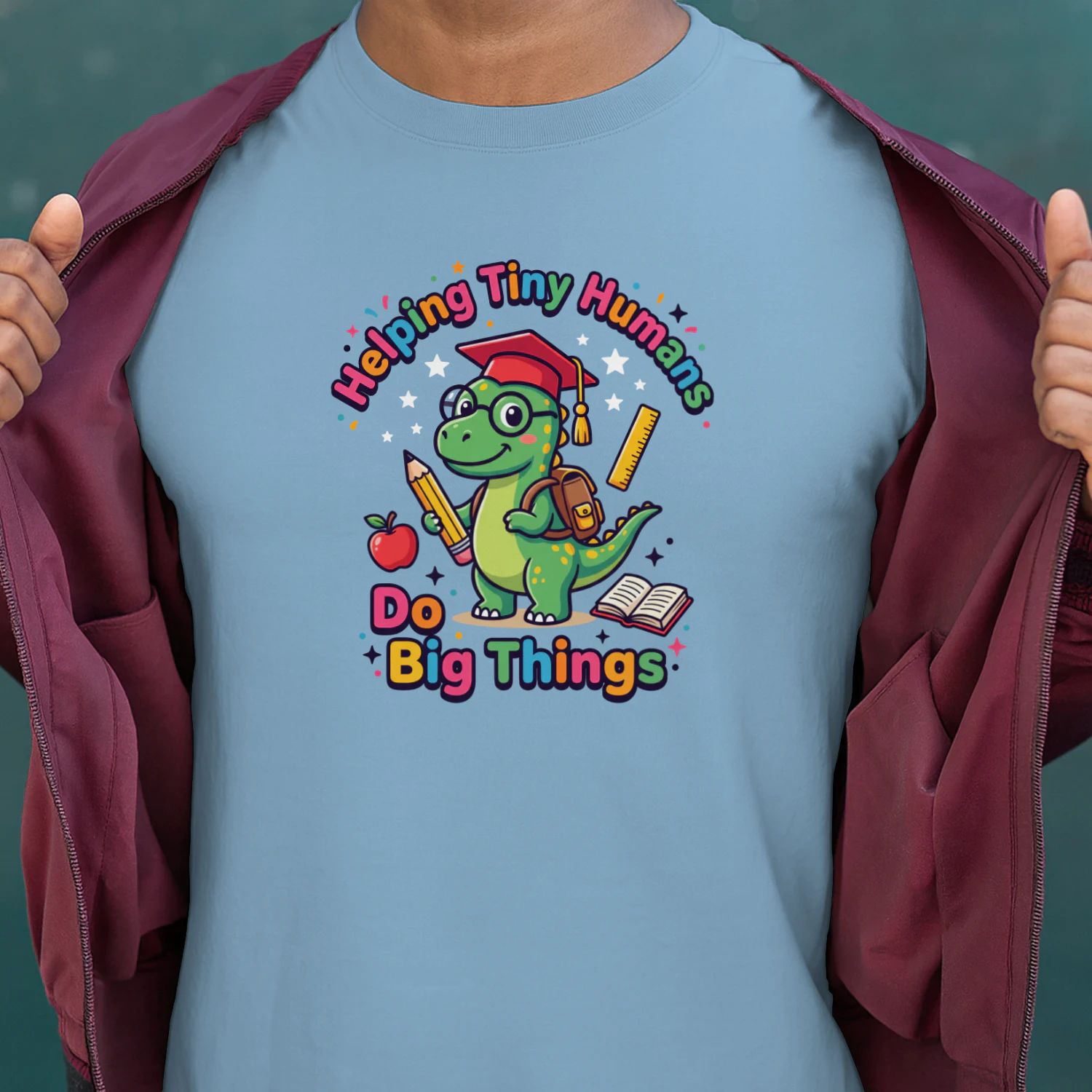 Dino School Squad Helping Tiny Humans Do Big Things Classic Unisex T-shirt