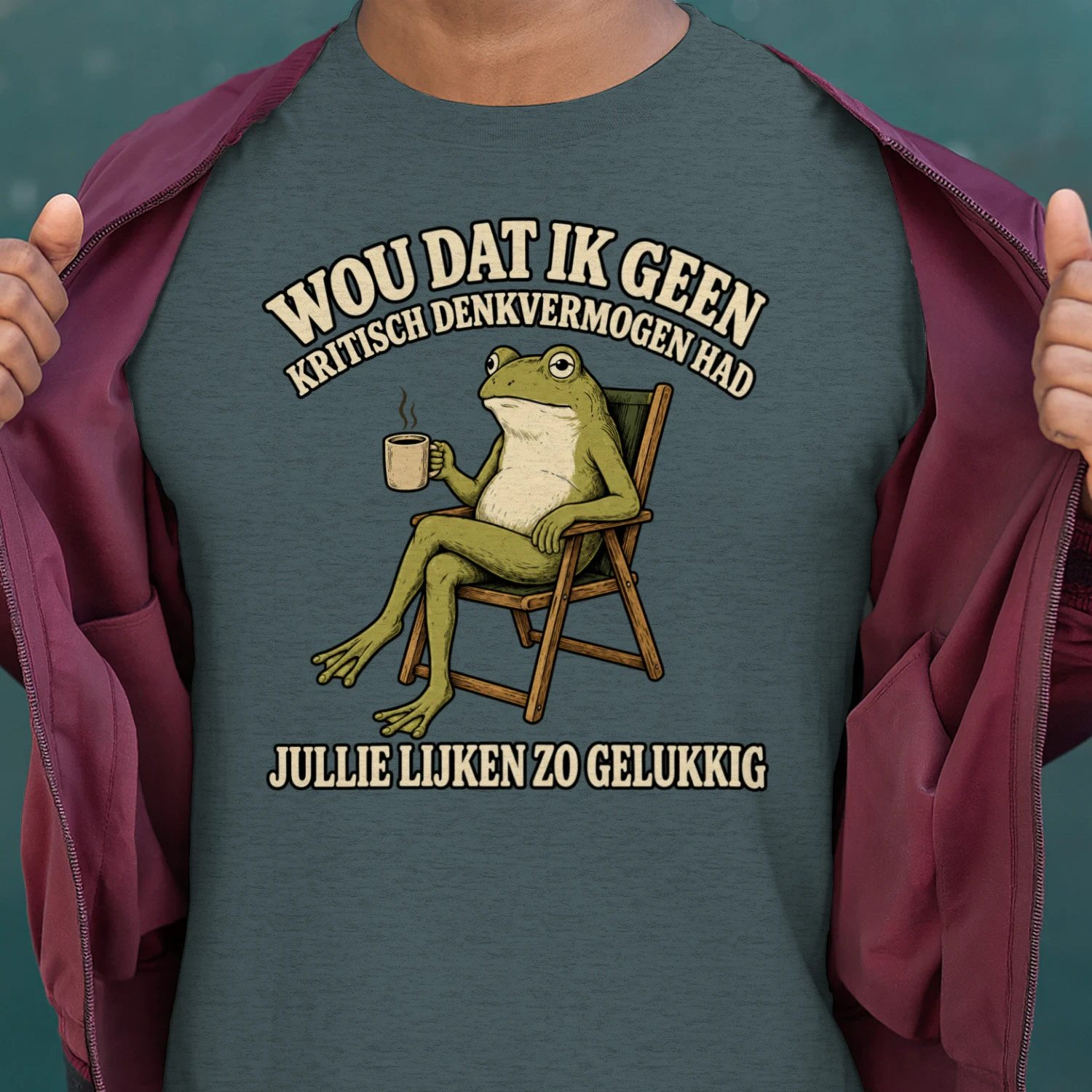 Sarcastische Kikker T-Shirt - Geen Kritisch Denkvermogen