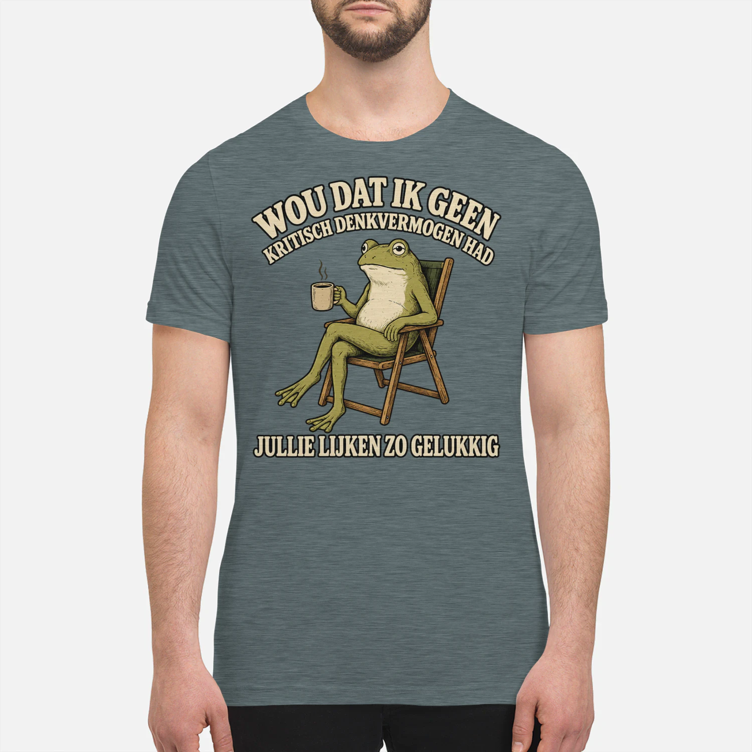 Sarcastische Kikker T-Shirt - Geen Kritisch Denkvermogen