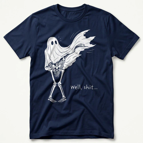 Well Shit Funny Skeleton Ghost T-shirt