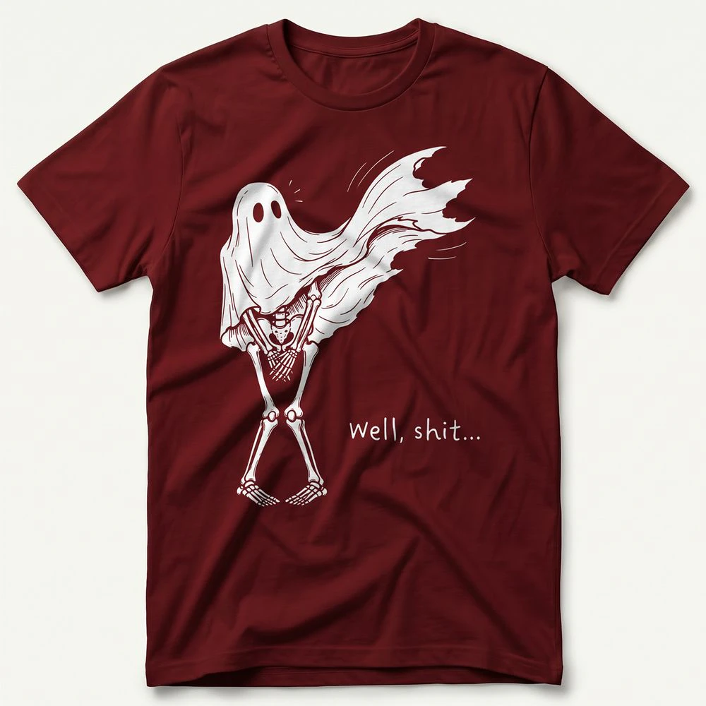Well Shit Funny Skeleton Ghost T-shirt