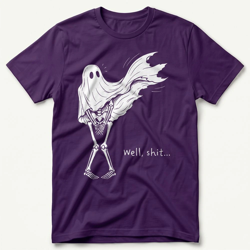 Well Shit Funny Skeleton Ghost T-shirt