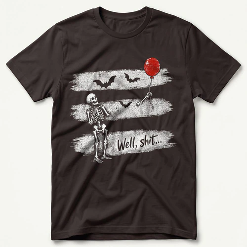 Well Shit Funny Halloween Skeleton T-shirt 