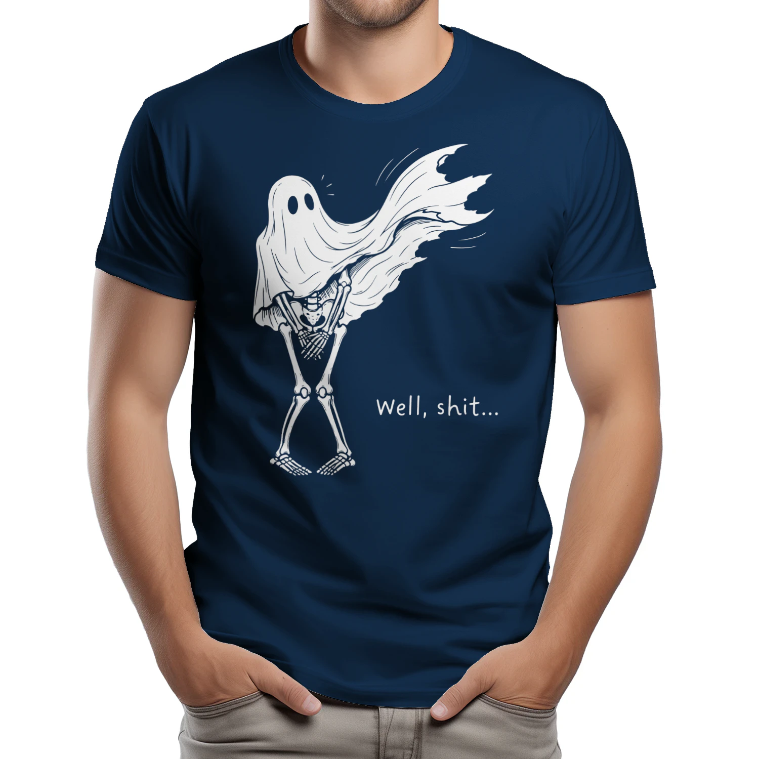 Well Shit Funny Skeleton Ghost T-shirt