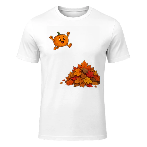 Funny Pumpkin Jumping Into Leaves Cute Fall Autumn Leaves