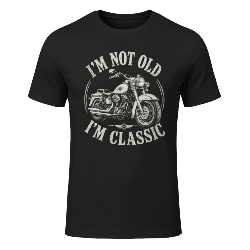 Funny Old Man Guy Humor Classic Motorcycle 