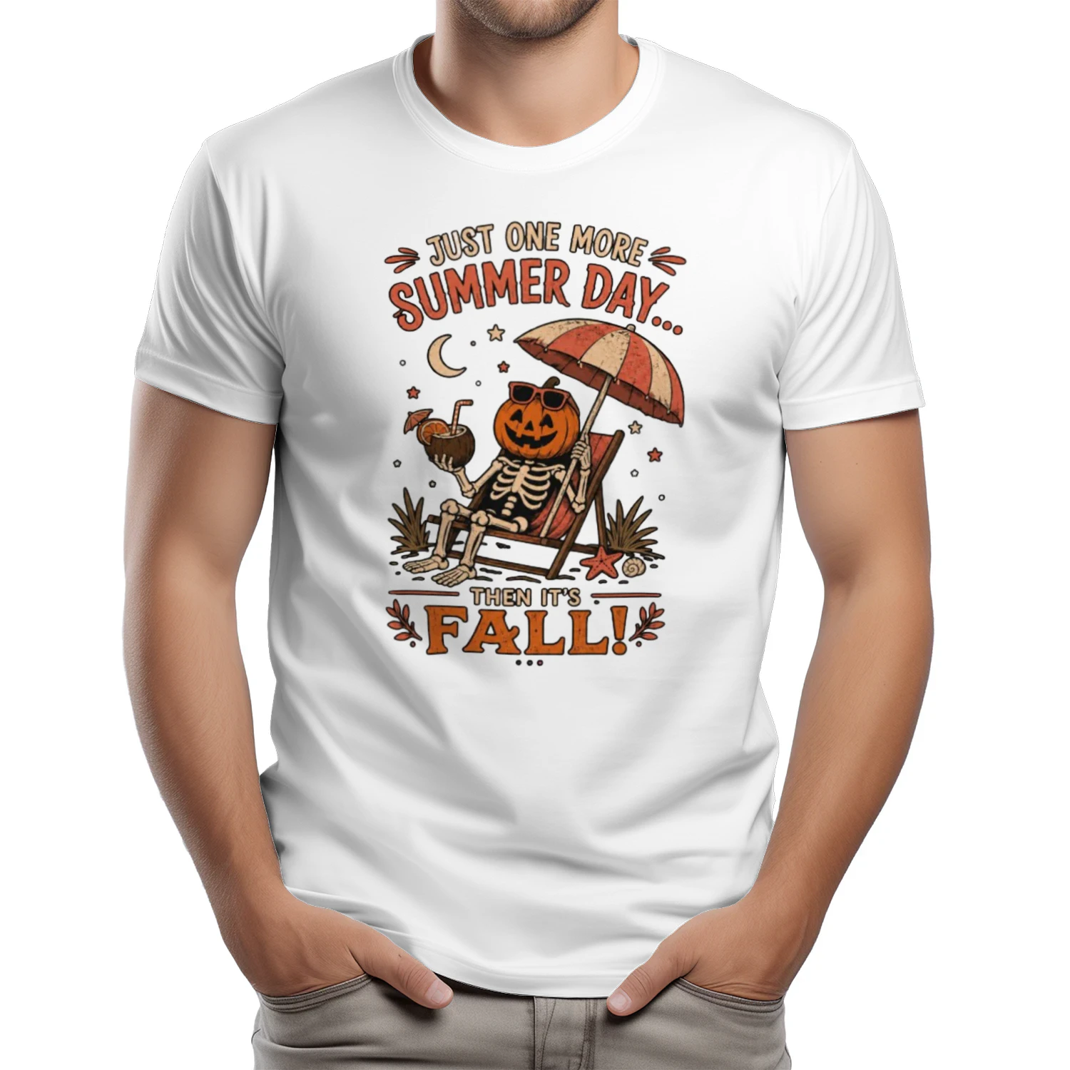 Just One More Summer Day Then Its Fall Skeleton T-Shirt