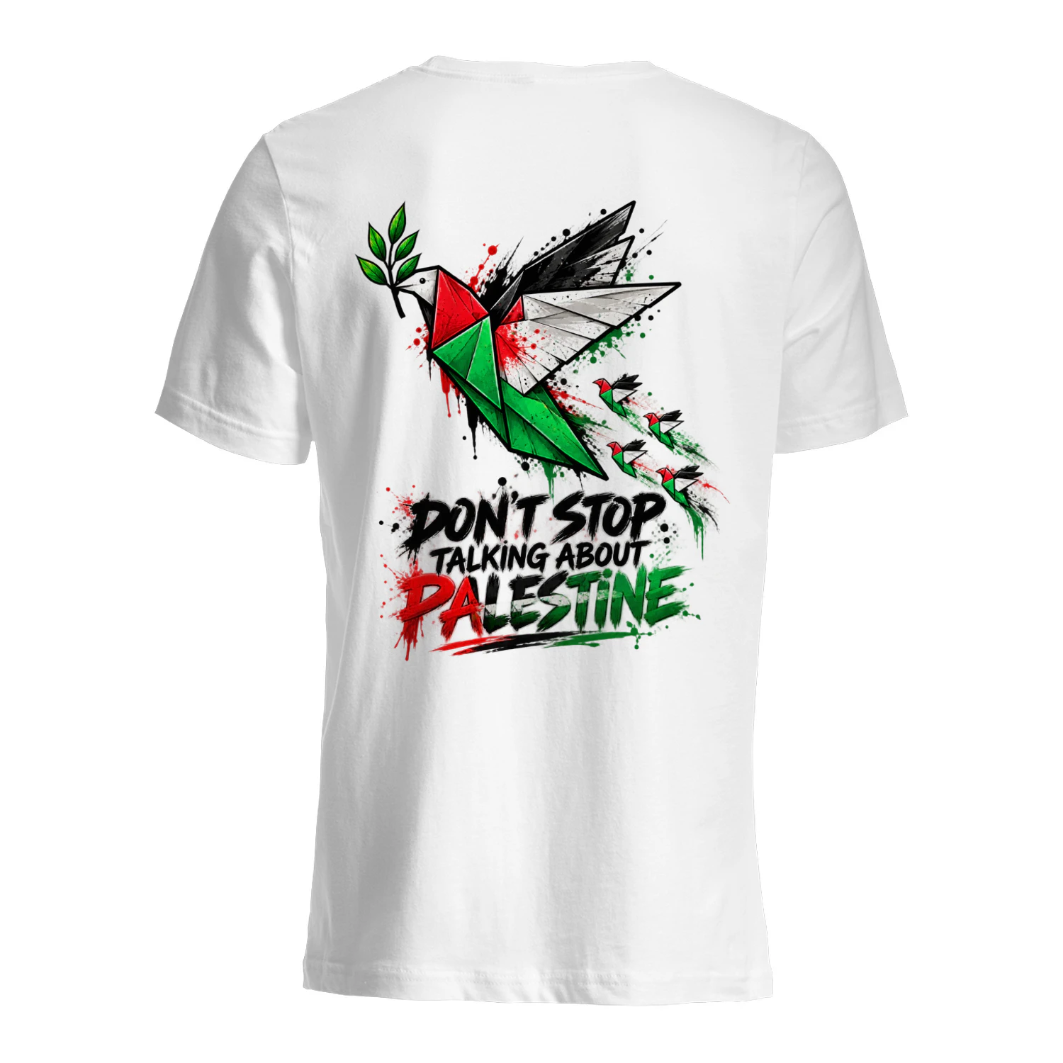 Back design don't stop talking about palestine.