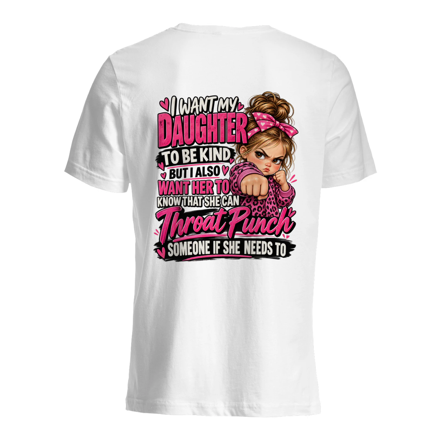 Back design i want my daughter to be kind but i also want her to know that she can throat punch someone if she needs to.