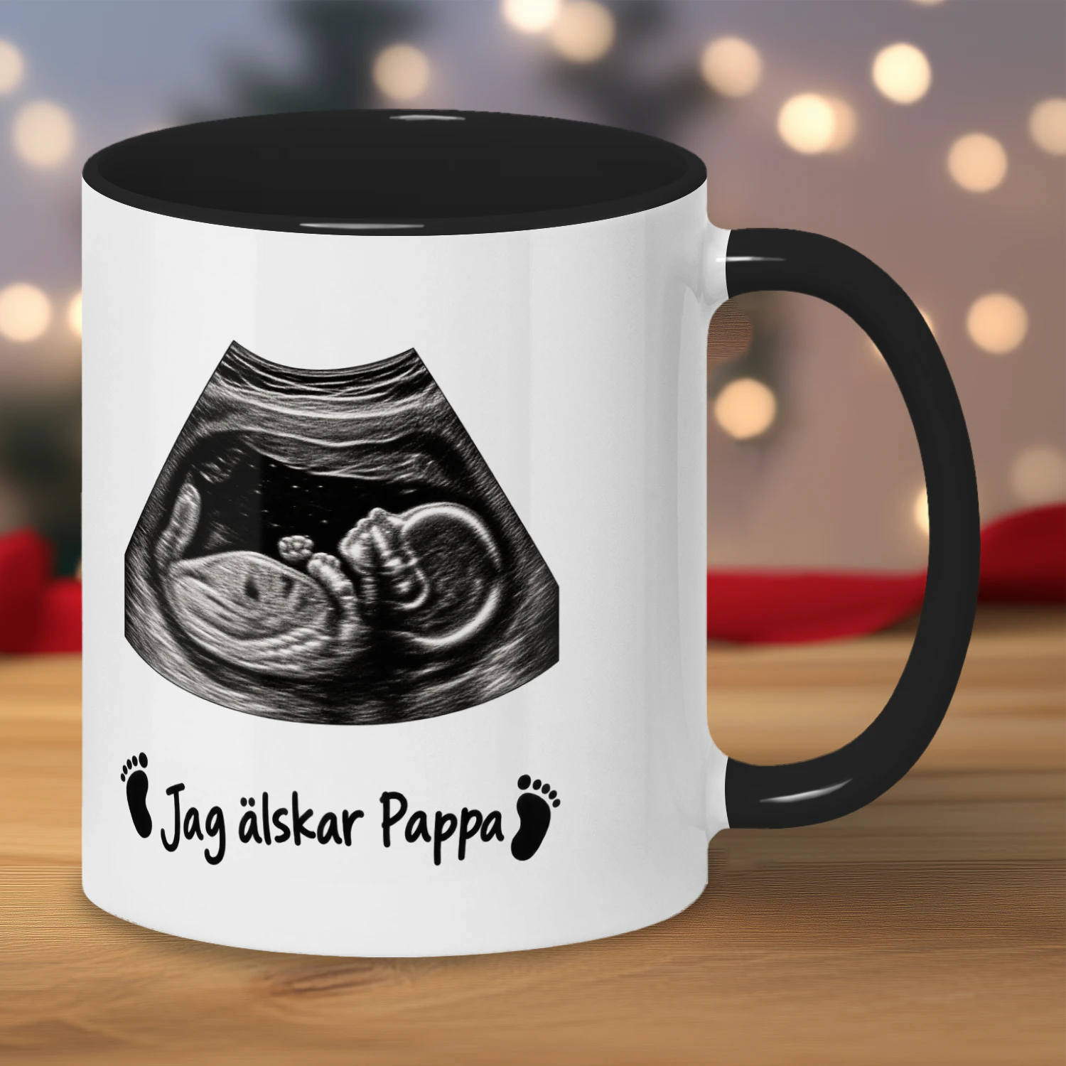 Personlig mugg till blivande pappa med ultraljudsbild