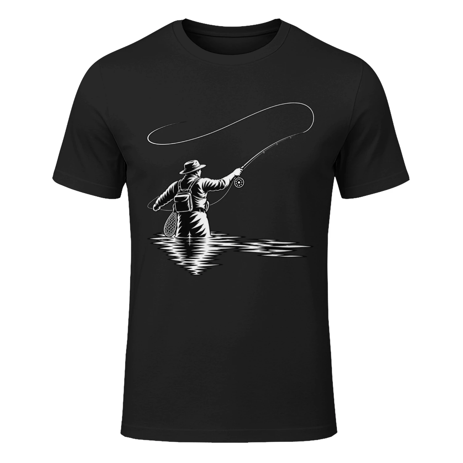 Vliegvissen T-Shirt – Vintage Vliegvisser Design – Cadeau Voor Vissers & Hengelsportliefhebbers