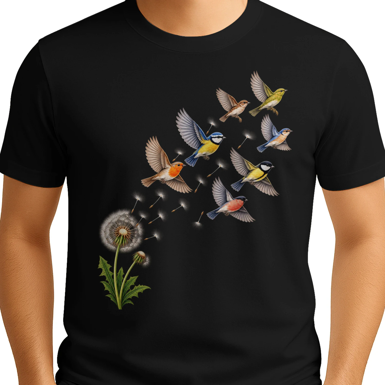 Fågelälskare T-Shirt – Fåglar & Natur – Färgstarkt Fågelmotiv för Naturälskare