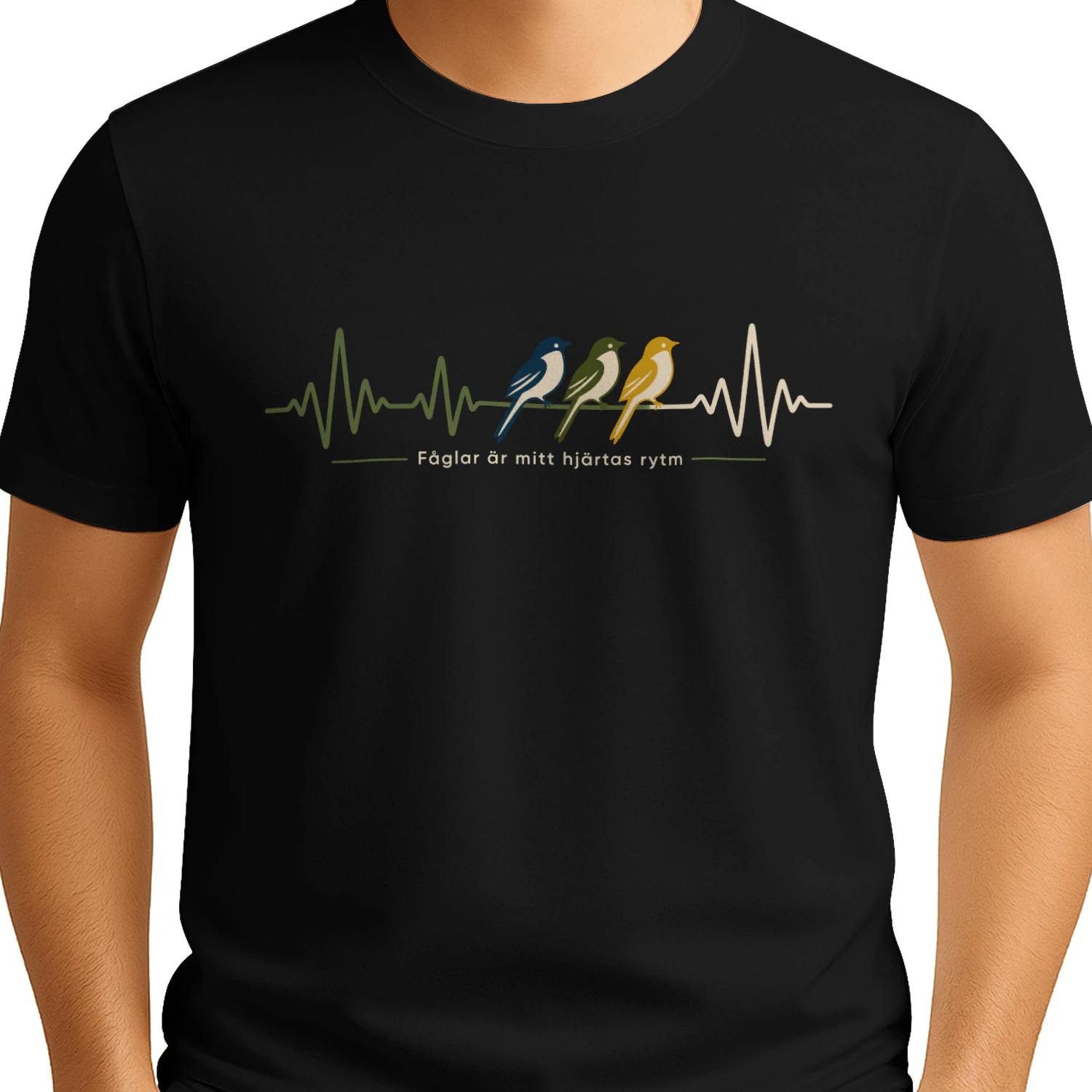 Fåglar är mitt hjärtas rytm – T-Shirt för Fågelälskare