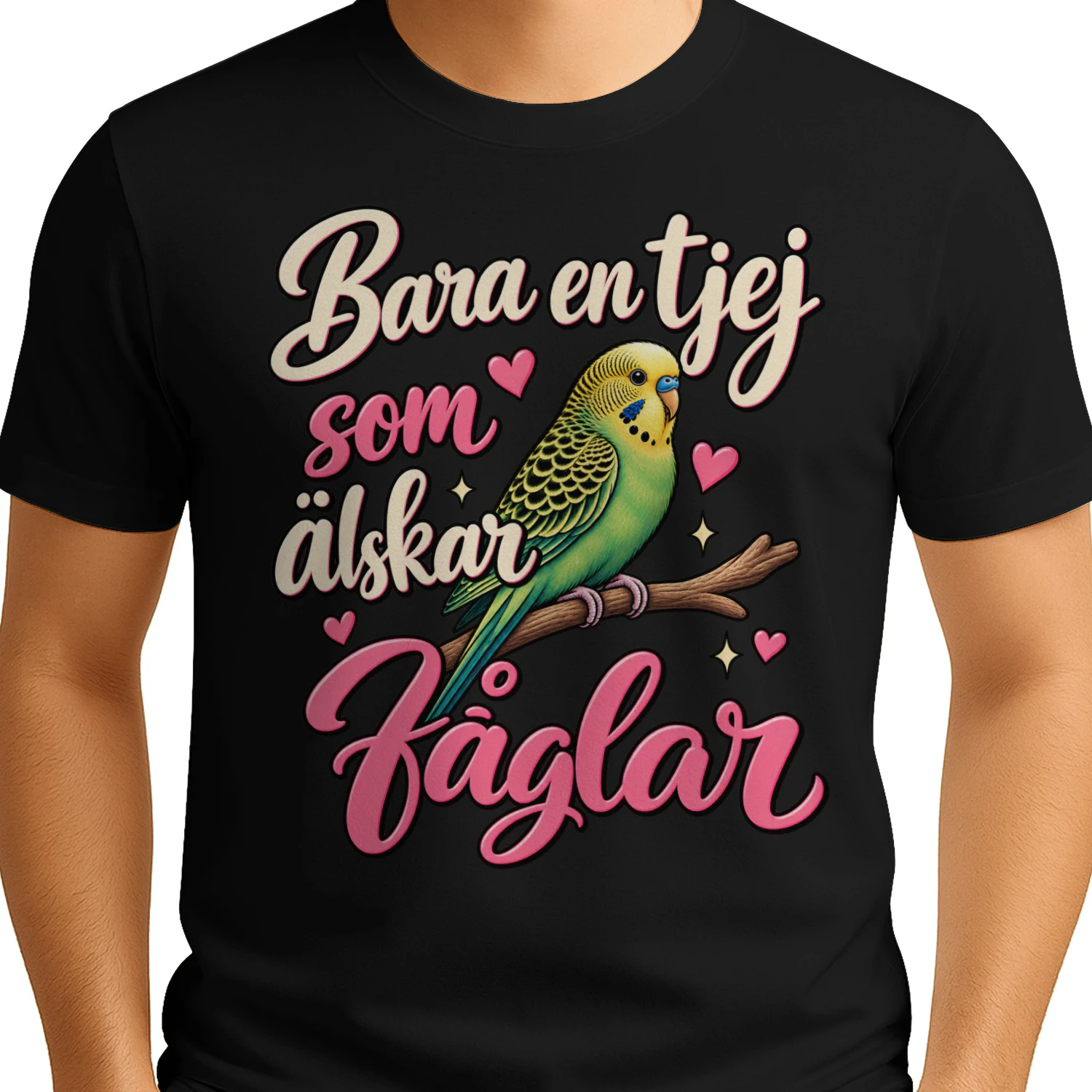 Fågelälskare T-Shirt – Bara en tjej som älskar fåglar – Söt Undulattröja för Fågelälskare