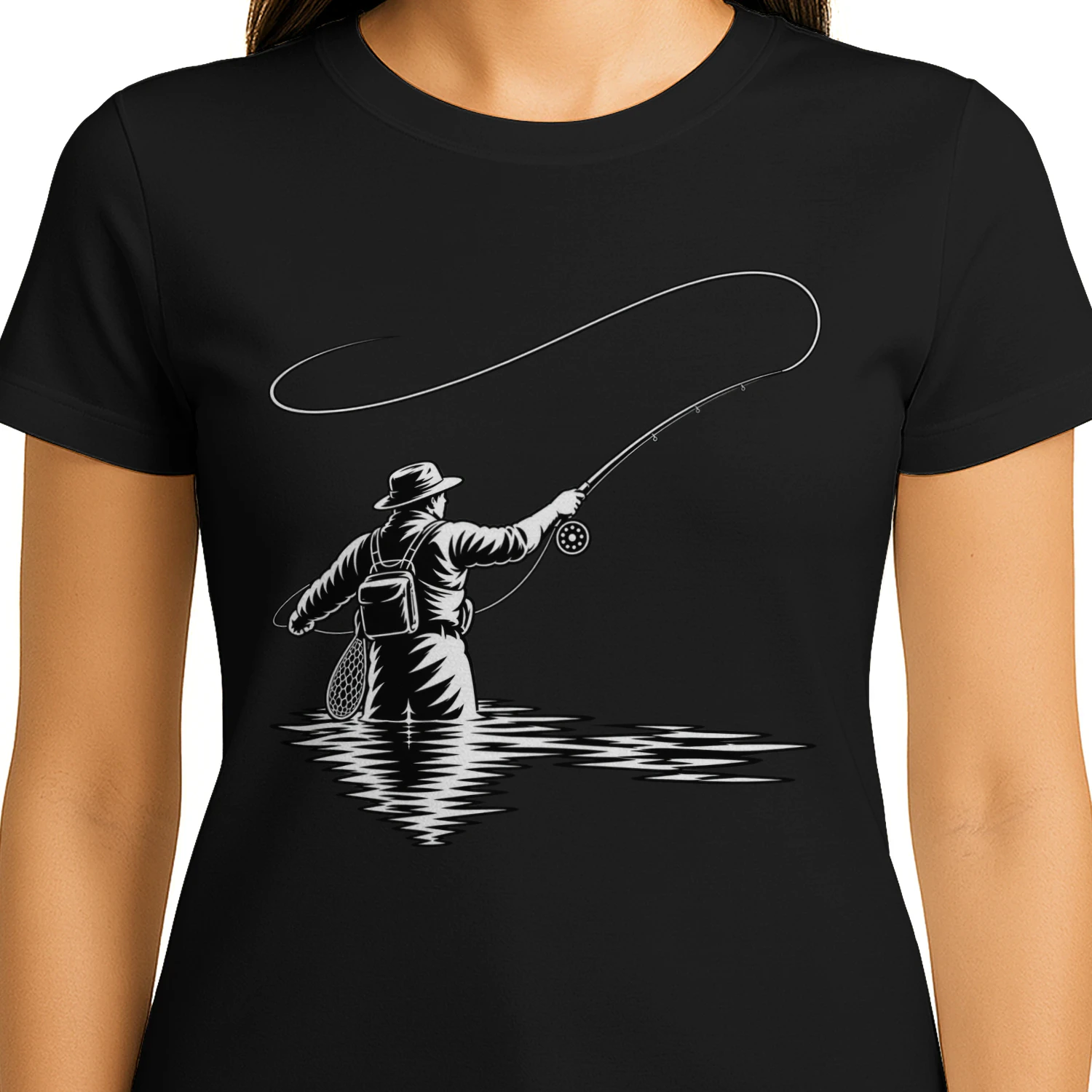 Vliegvissen T-Shirt – Vintage Vliegvisser Design – Cadeau Voor Vissers & Hengelsportliefhebbers