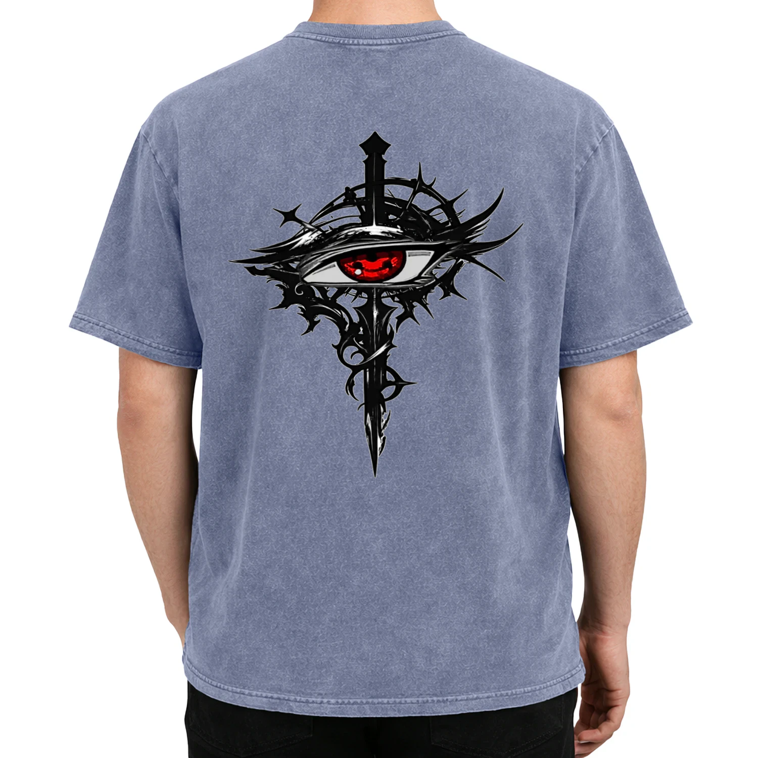 Acid Washed Round Neck T-shirt