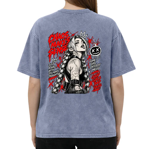 Acid Washed Round Neck T-shirt