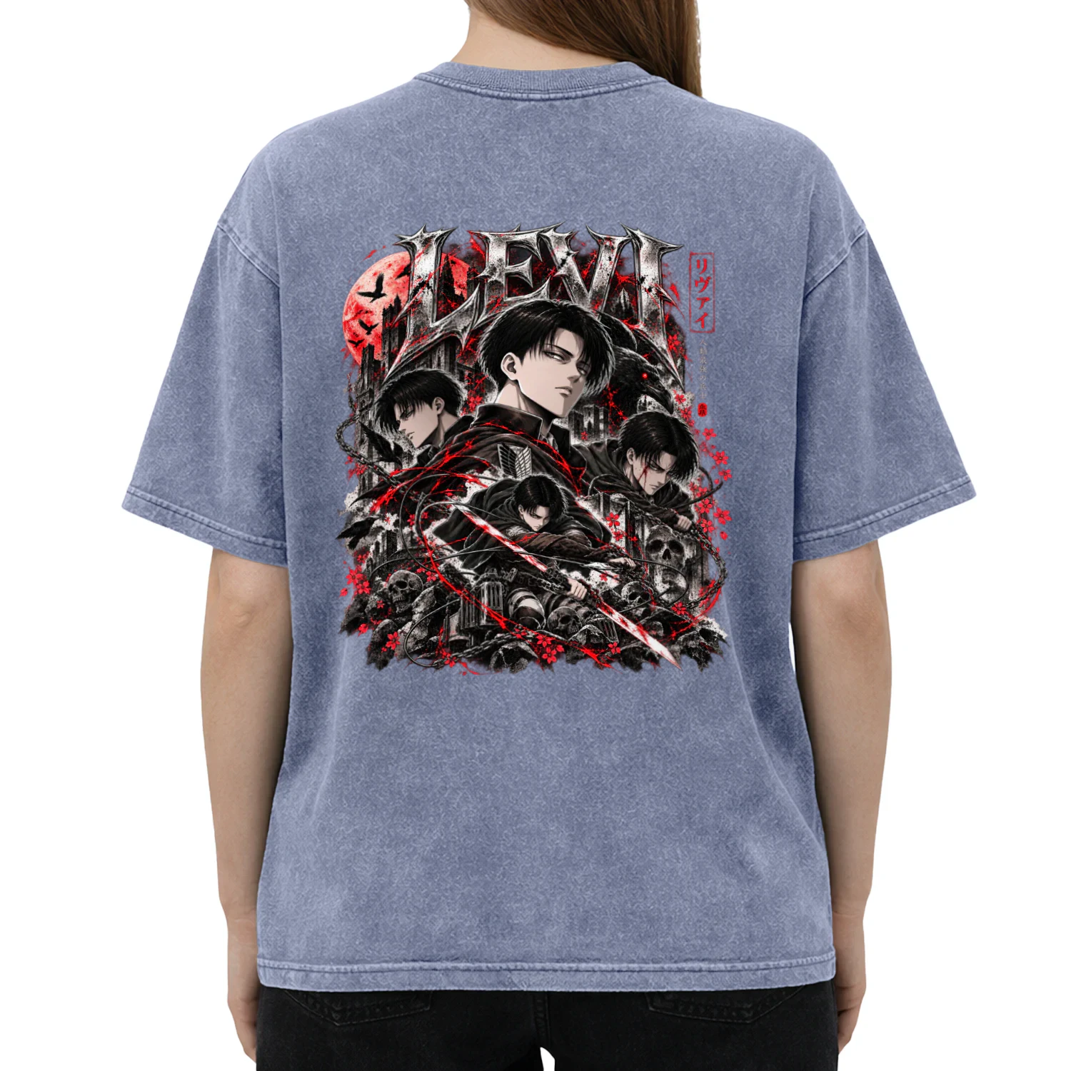 Acid Washed Round Neck T-shirt