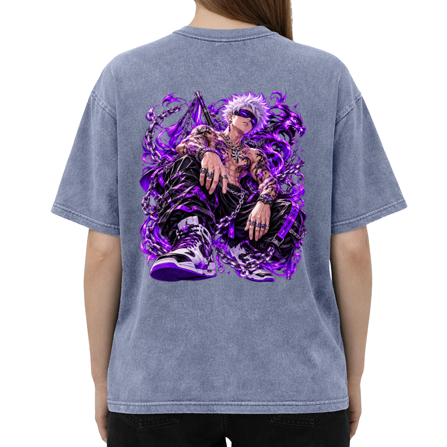 Acid Washed Round Neck T-shirt
