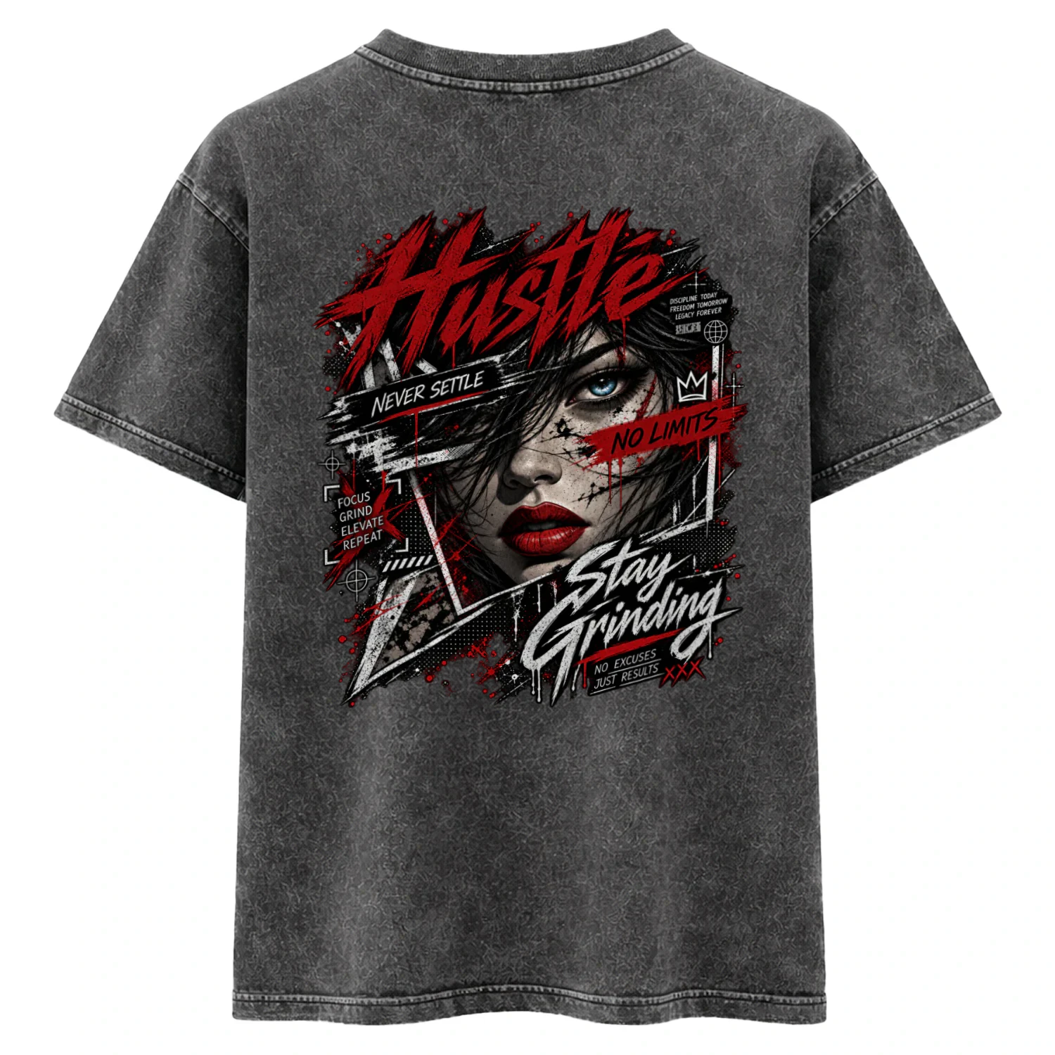 Acid Washed Round Neck T-shirt