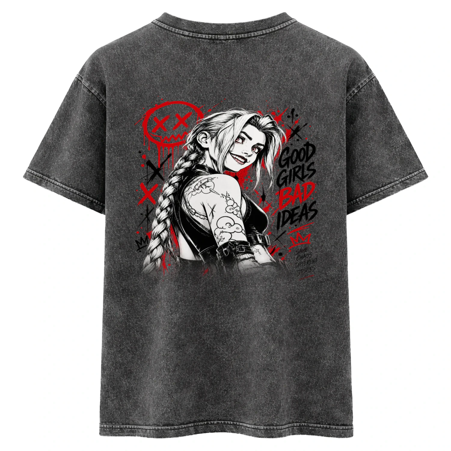 Acid Washed Round Neck T-shirt