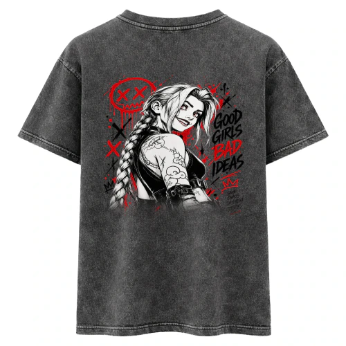 Acid Washed Round Neck T-shirt