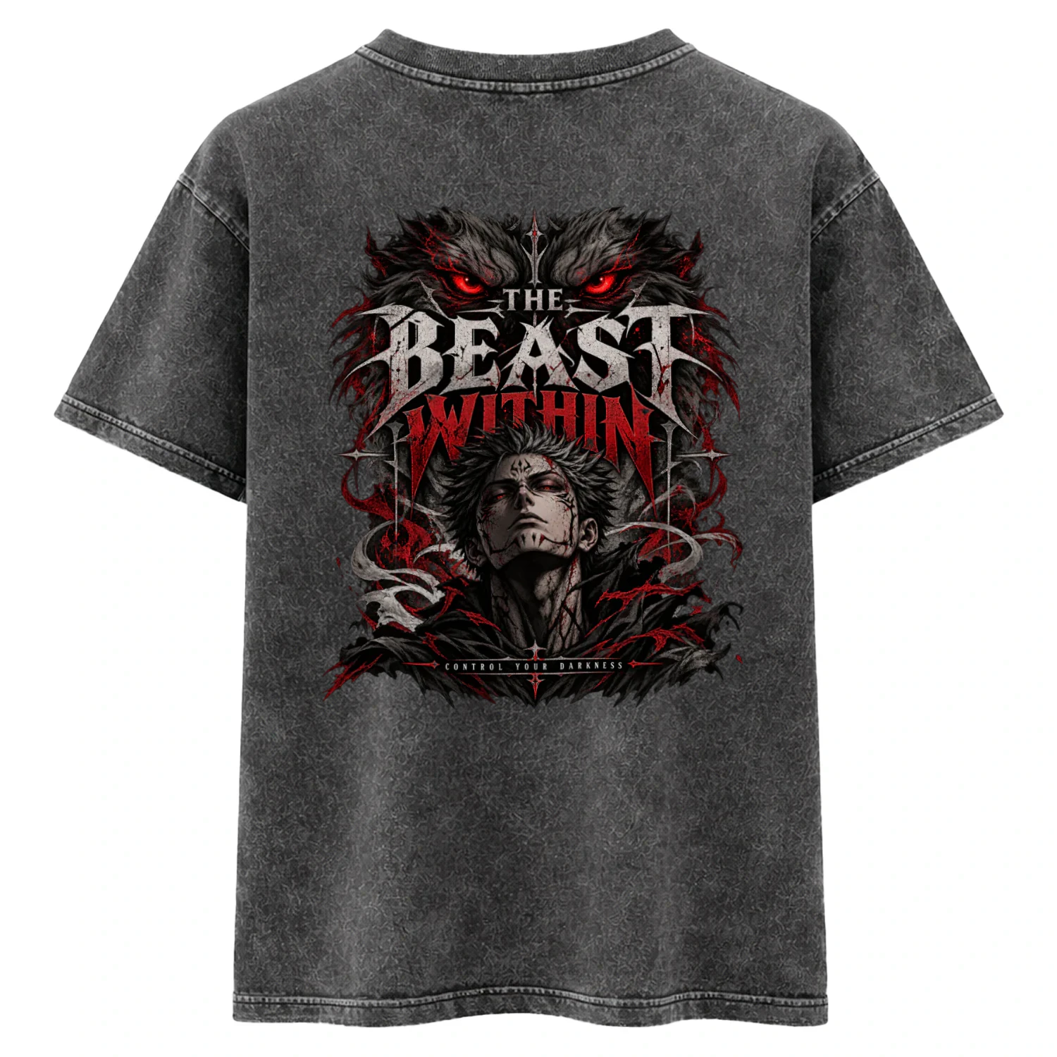 Acid Washed Round Neck T-shirt