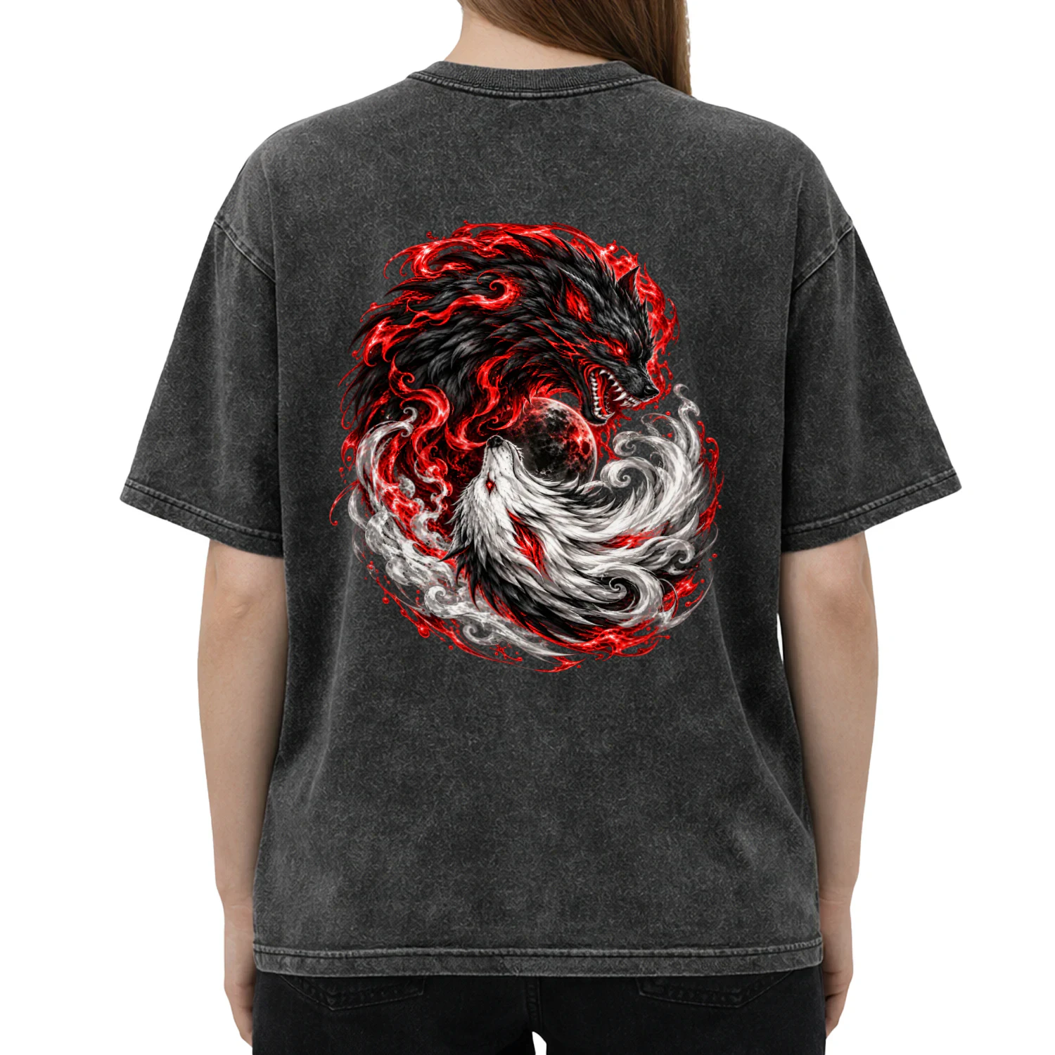 Acid Washed Round Neck T-shirt