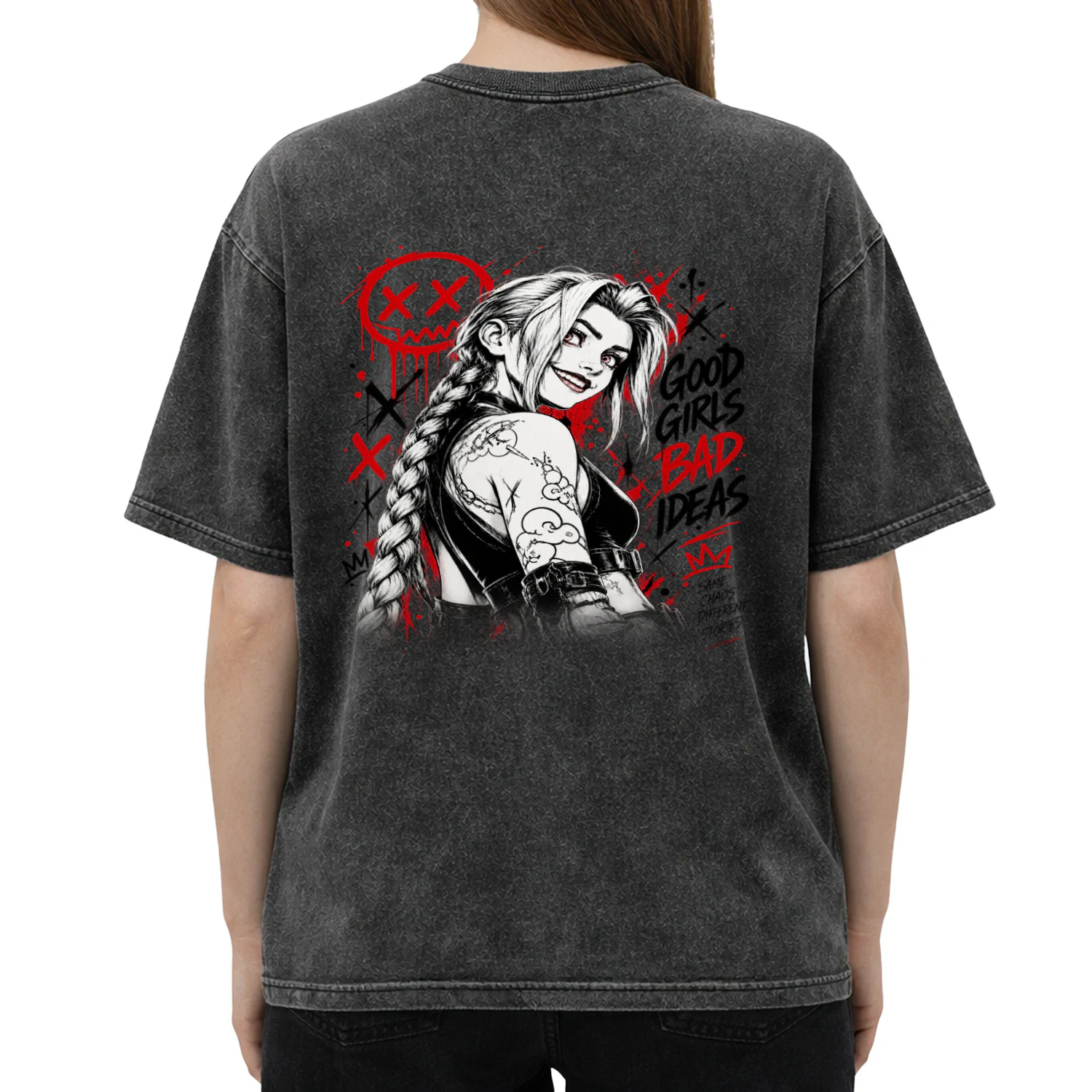 Acid Washed Round Neck T-shirt
