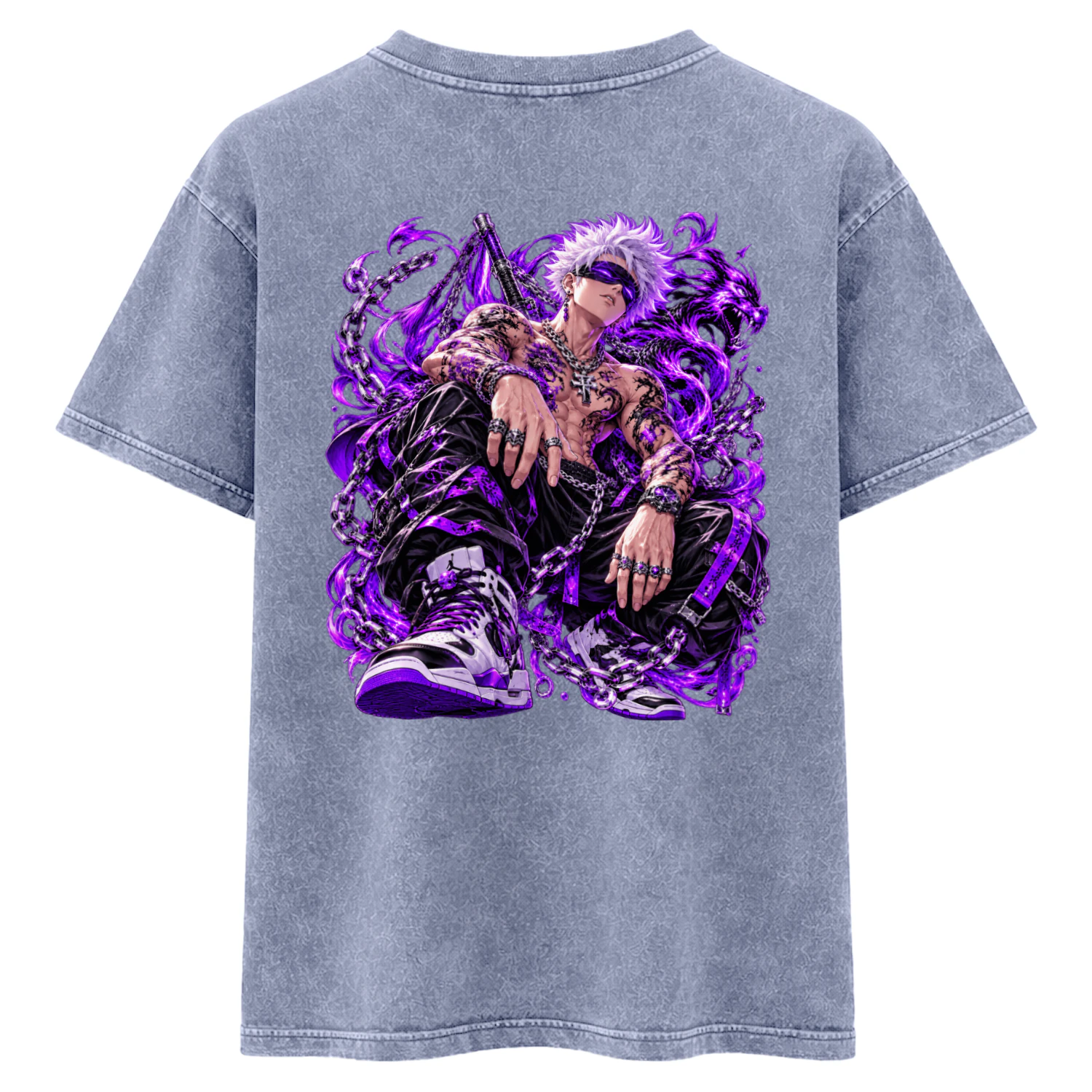 Acid Washed Round Neck T-shirt