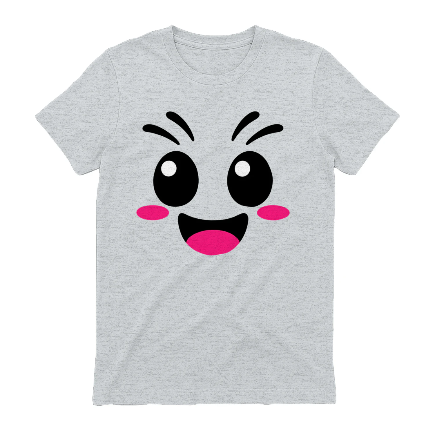 Cute Kawaii Happy Face T-Shirt, Smiley Cartoon Graphic Tee