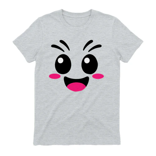 Cute Kawaii Happy Face T-Shirt, Smiley Cartoon Graphic Tee