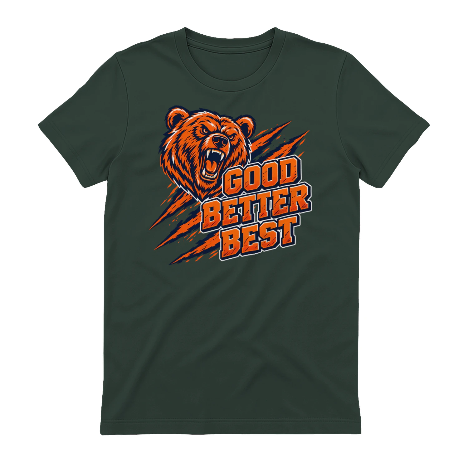 Good Better Best Bear, Motivational Sports Quote, Fierce Bear Mascot Design, Team Spirit Graphic, Athletic Inspiration