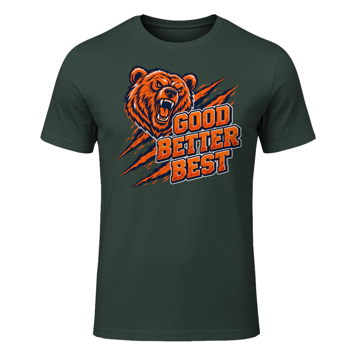 Good Better Best Bear, Motivational Sports Quote, Fierce Bear Mascot Design, Team Spirit Graphic, Athletic Inspiration