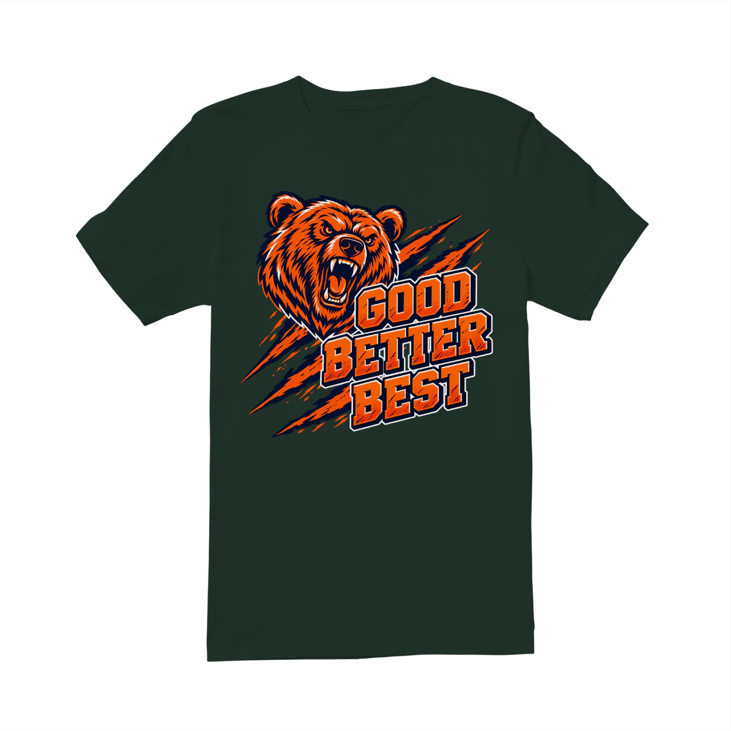 Good Better Best Bear, Motivational Sports Quote, Fierce Bear Mascot Design, Team Spirit Graphic, Athletic Inspiration