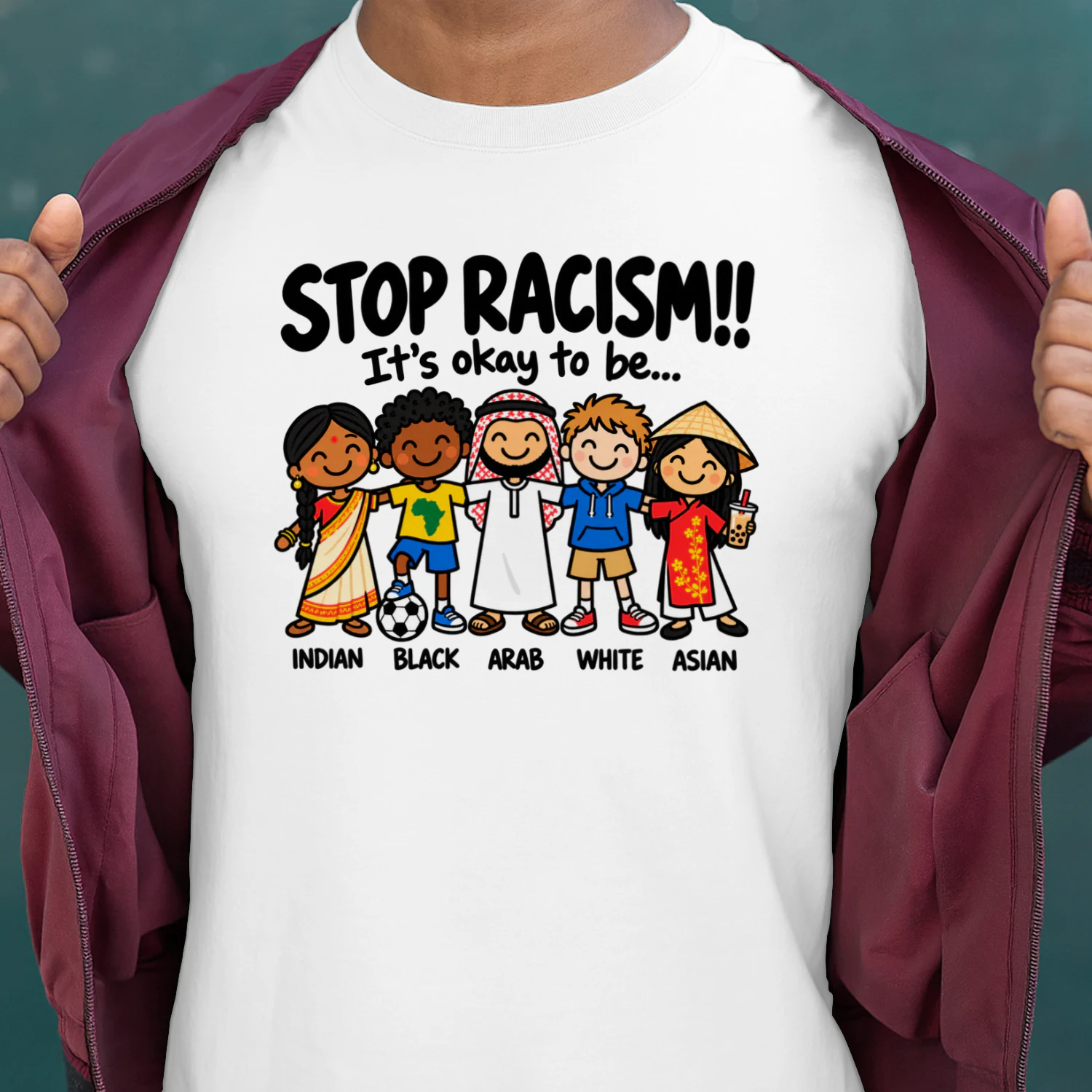 Stop Racism Diversity & Inclusion T-Shirt, Equality Unity Anti Racism Graphic Tee