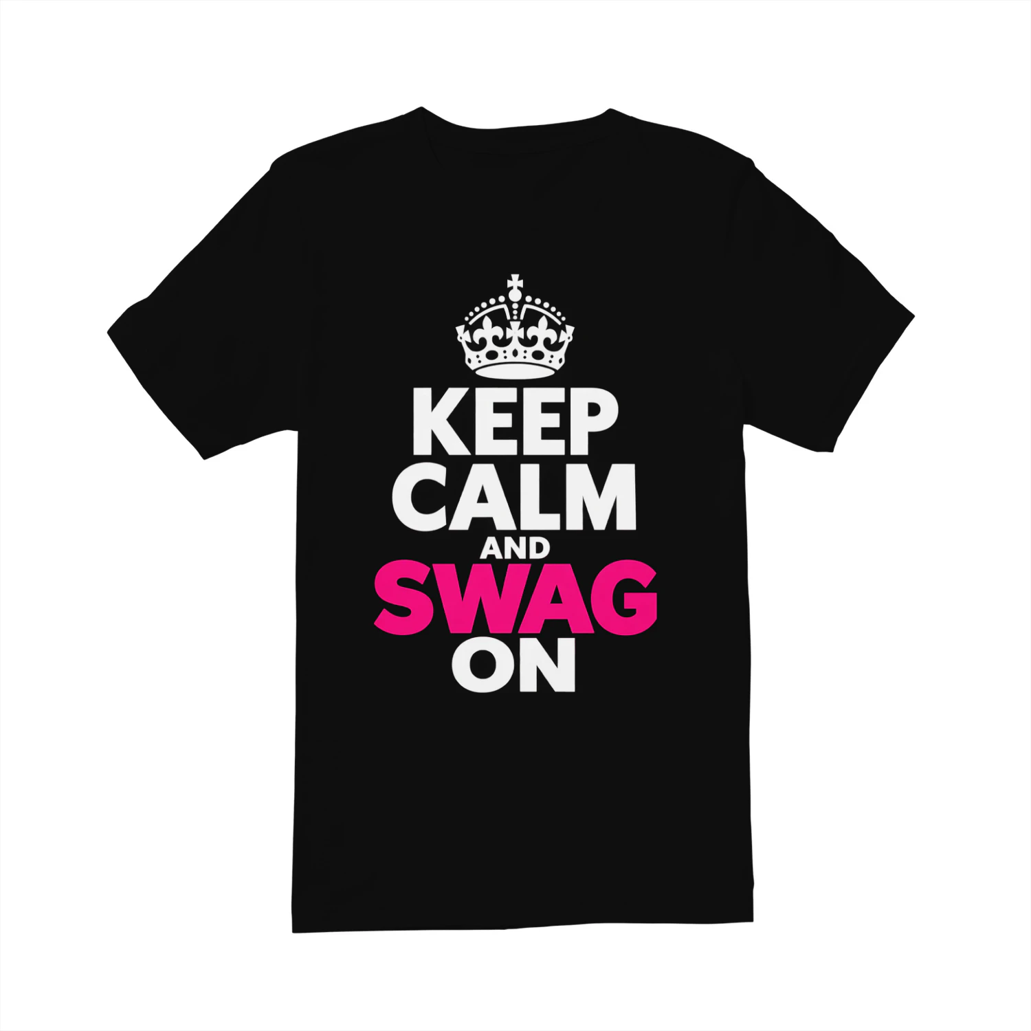 Keep Calm and Swag On Crown Graphic T-Shirt