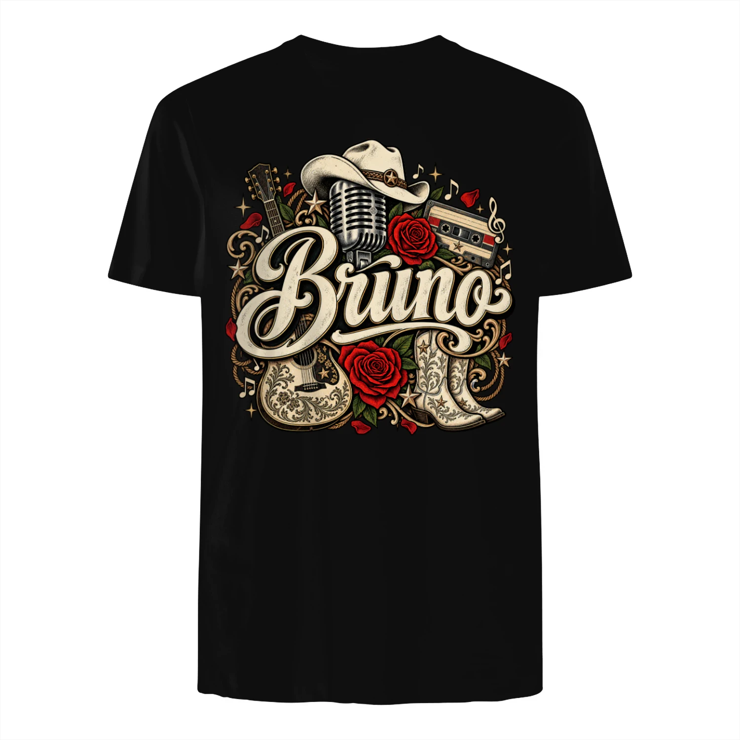 Bruno Vintage Western Country Music T-Shirt, Cowboy Music Graphic Tee, Retro Rodeo Style Shirt