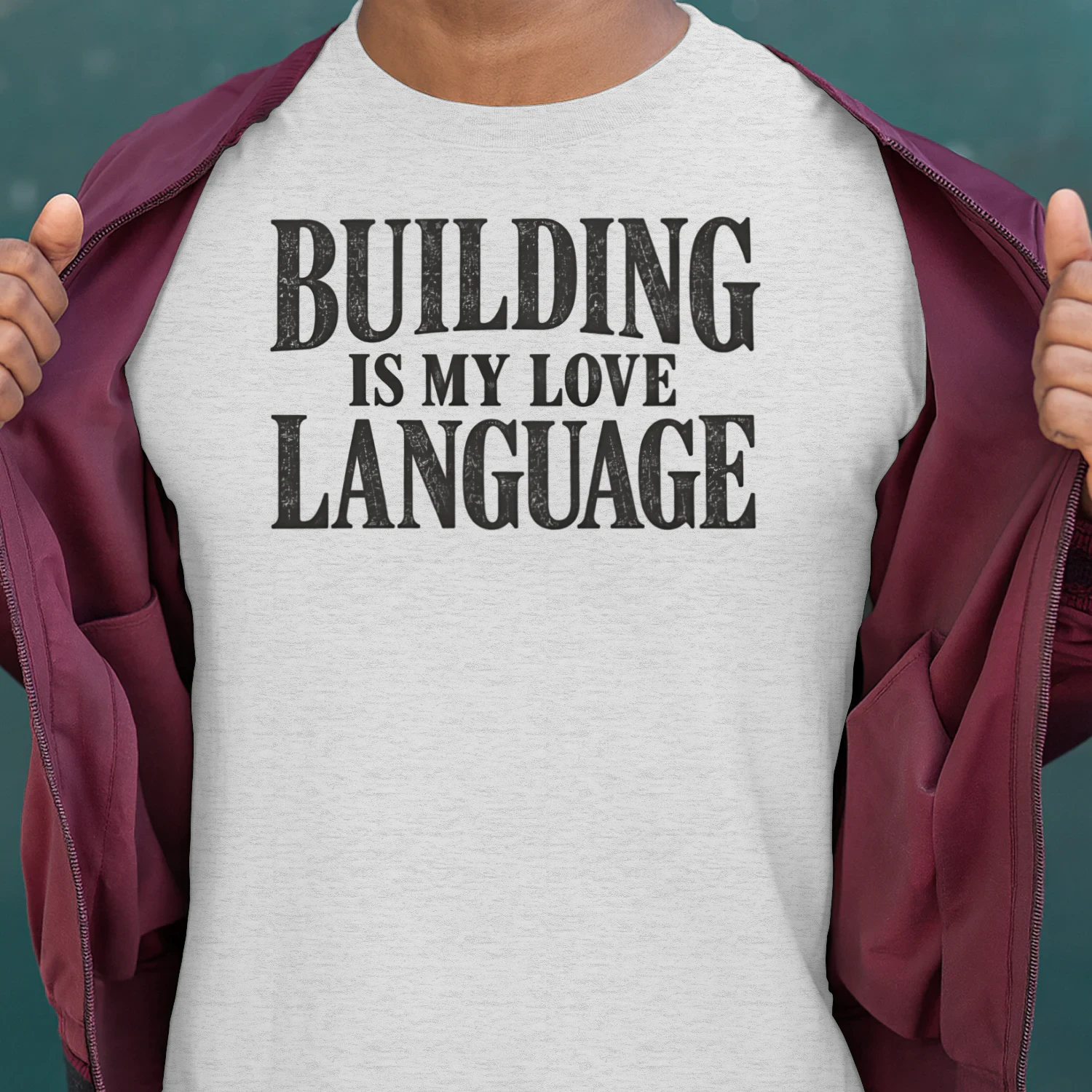 Building Is My Love Language T-Shirt, Construction Worker Graphic Tee, Builder Contractor Shirt